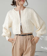 FRINGE DOUBLE ZIP CARDIGAN TOPS