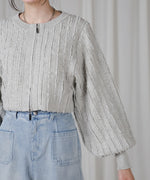 FRINGE DOUBLE ZIP CARDIGAN TOPS