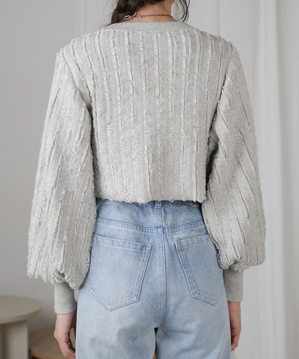 FRINGE DOUBLE ZIP CARDIGAN TOPS