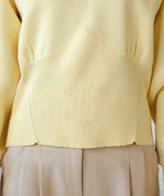 SWEAT-LIKE WAIST SWITCHING KNIT TOPS