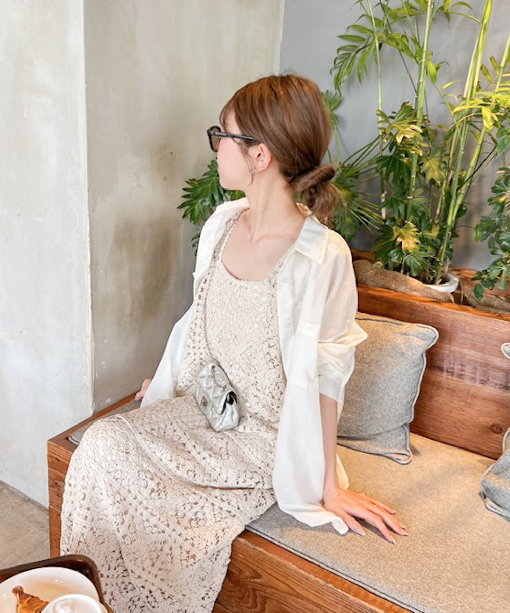 【XS~M 低身長向けサイズあり】クロシェロングワンピース