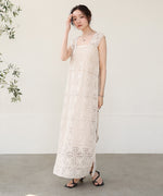 【XS~M 低身長向けサイズあり】クロシェロングワンピース