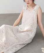 【XS~M 低身長向けサイズあり】クロシェロングワンピース