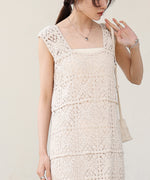 【XS~M 低身長向けサイズあり】クロシェロングワンピース