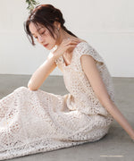 【XS~M 低身長向けサイズあり】クロシェロングワンピース