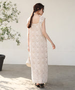 【XS~M 低身長向けサイズあり】クロシェロングワンピース