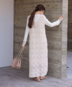 【XS~M 低身長向けサイズあり】クロシェロングワンピース