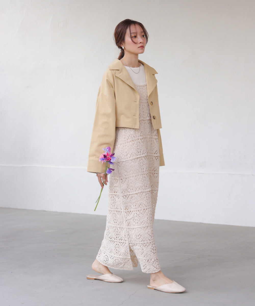 【XS~M 低身長向けサイズあり】クロシェロングワンピース