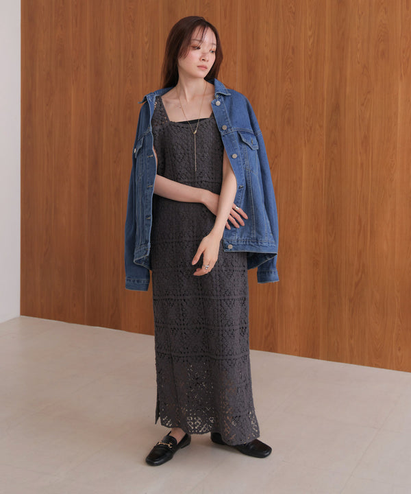 【XS~M 低身長向けサイズあり】クロシェロングワンピース