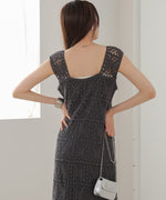 【XS~M 低身長向けサイズあり】クロシェロングワンピース