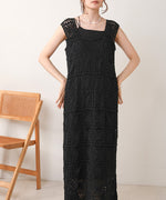 【XS~M 低身長向けサイズあり】クロシェロングワンピース