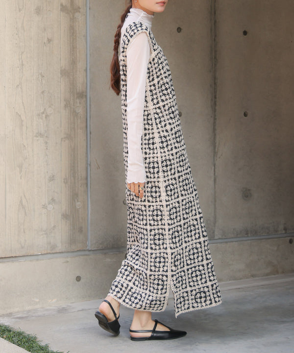 【XS~M 低身長向けサイズあり】クロシェロングワンピース