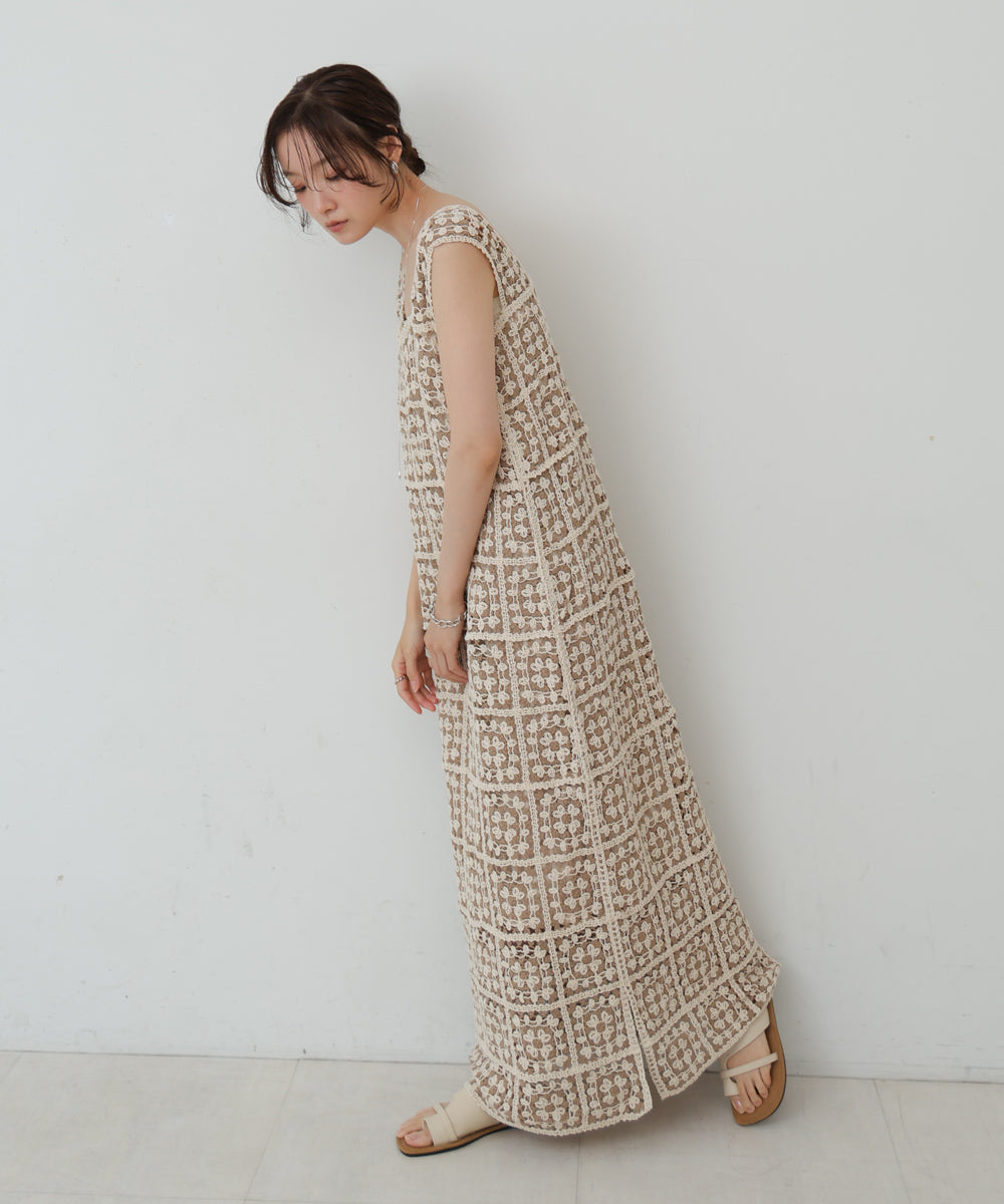 【XS~M 低身長向けサイズあり】クロシェロングワンピース