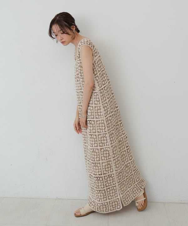 【XS~M 低身長向けサイズあり】クロシェロングワンピース