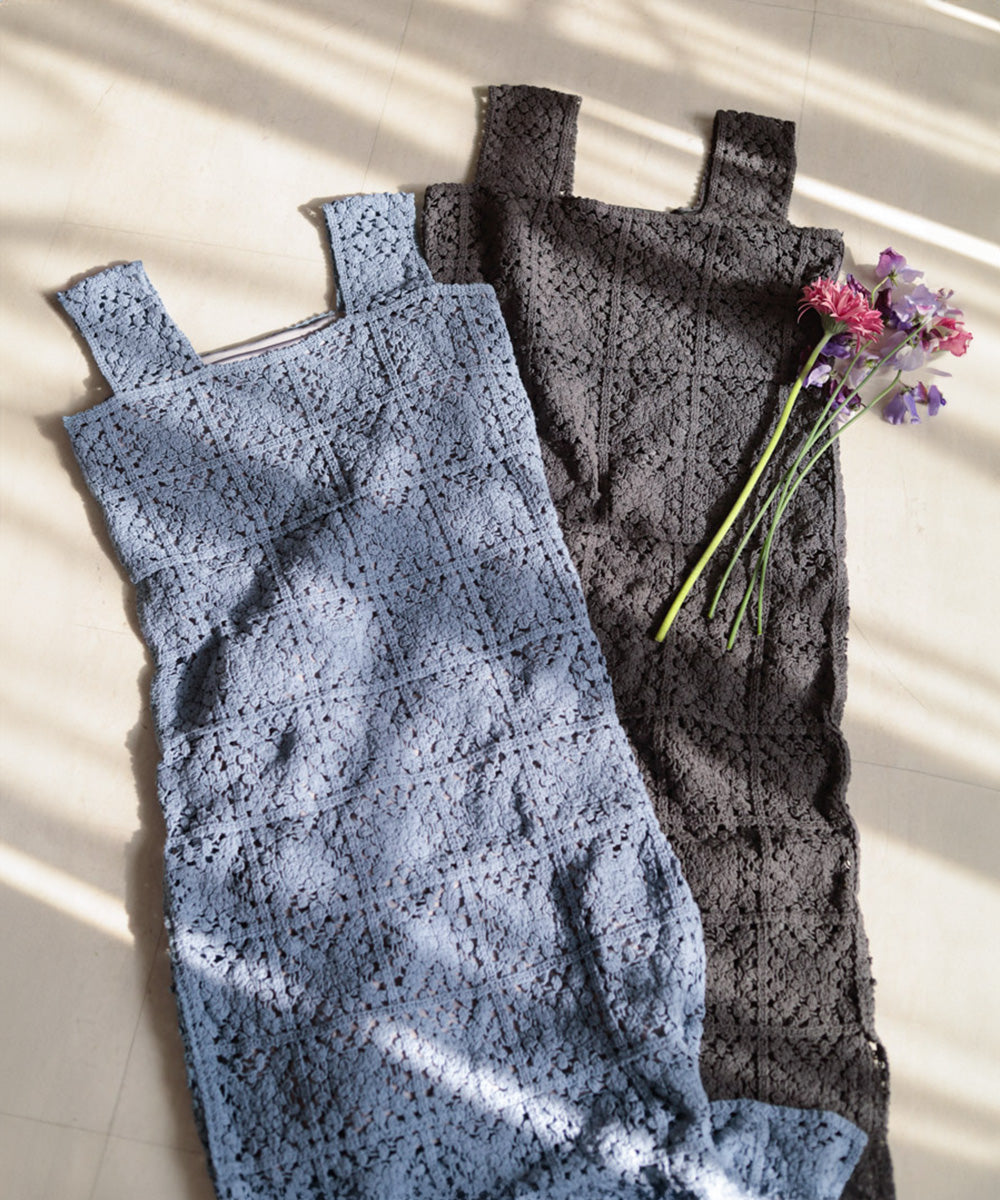 【XS~M 低身長向けサイズあり】クロシェロングワンピース