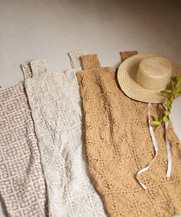 【XS~M 低身長向けサイズあり】クロシェロングワンピース