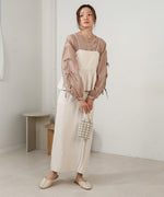 SLEEVE RIBBON SHEER BLOUSE