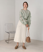 SLEEVE RIBBON SHEER BLOUSE