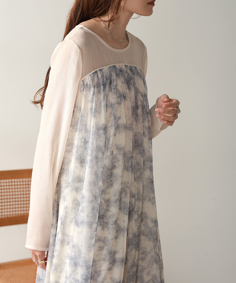 LAYERED NUANCE PATTERN ONEPIECE