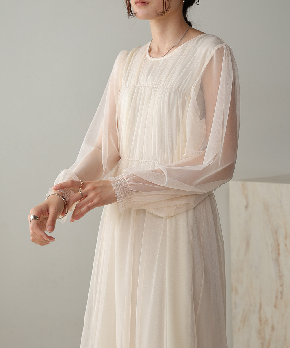 2WAY TULLE GATHER DRESS