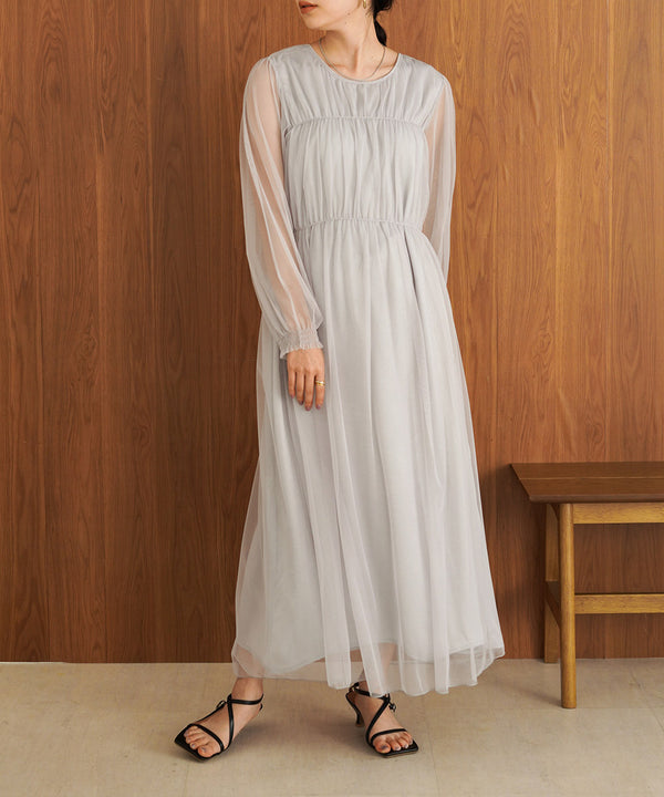 2WAY TULLE GATHER DRESS