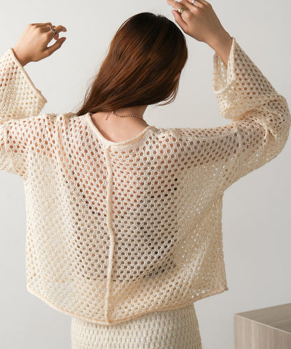 SEQUINED MESH KNIT