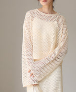 スパンコールメッシュニット