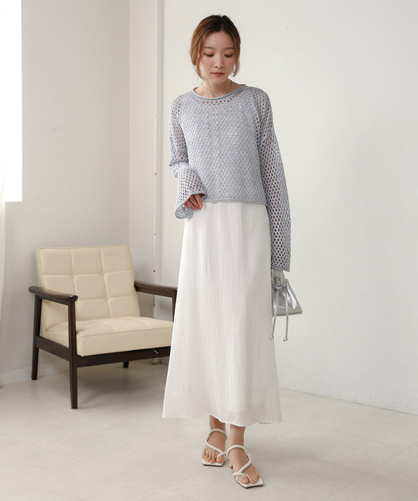 スパンコールメッシュニット