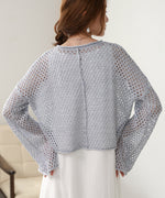 スパンコールメッシュニット