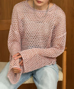 スパンコールメッシュニット