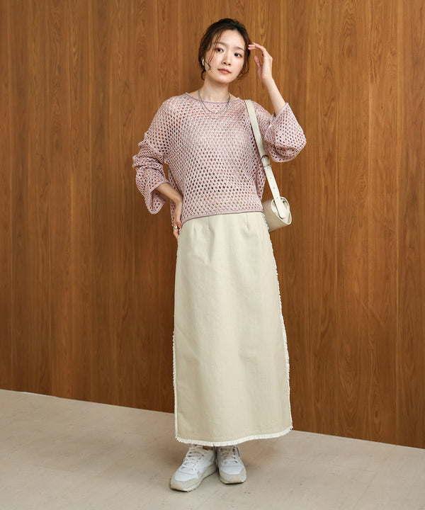 スパンコールメッシュニット