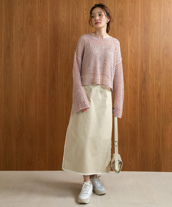 スパンコールメッシュニット