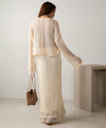 スパンコールメッシュフリンジスカート