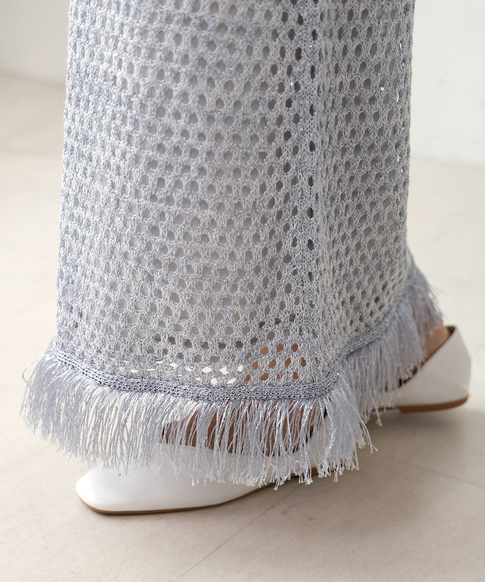 SEQUINED MESH FRINGE SKIRT – Bab