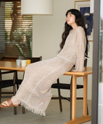 スパンコールメッシュフリンジスカート