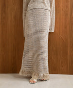 スパンコールメッシュフリンジスカート