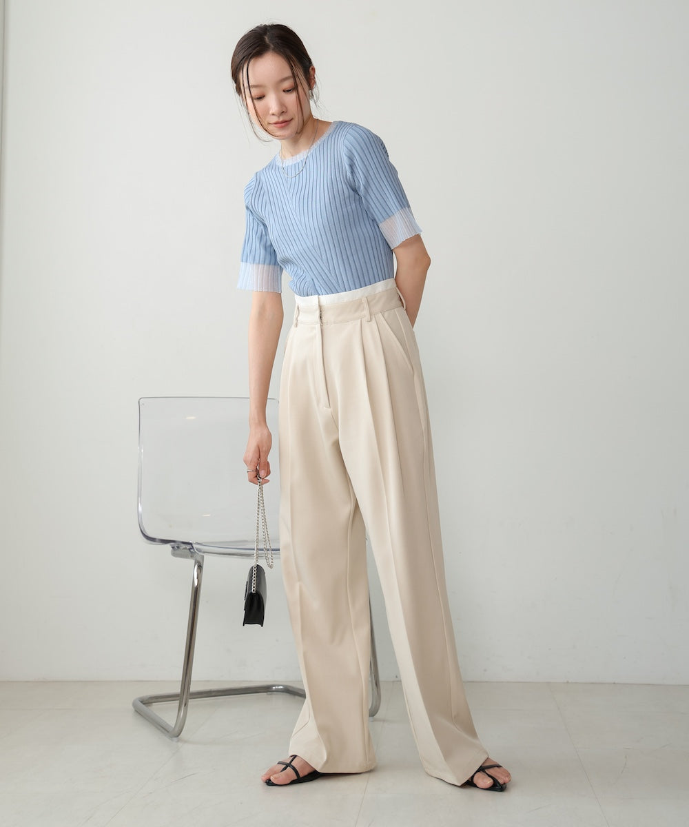 DOUBLE WAIST CENTER PRESSED SLACKS – Bab DOUBLE WAIST CENTER PRESSED SLACKS – Bab