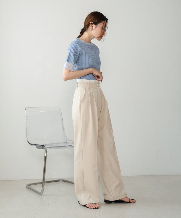 DOUBLE WAIST CENTER PRESSED SLACKS