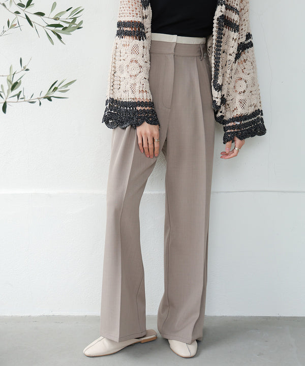 DOUBLE WAIST CENTER PRESSED SLACKS