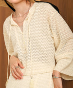 EMBROIDERY LACE CAFTAN BLOUSE
