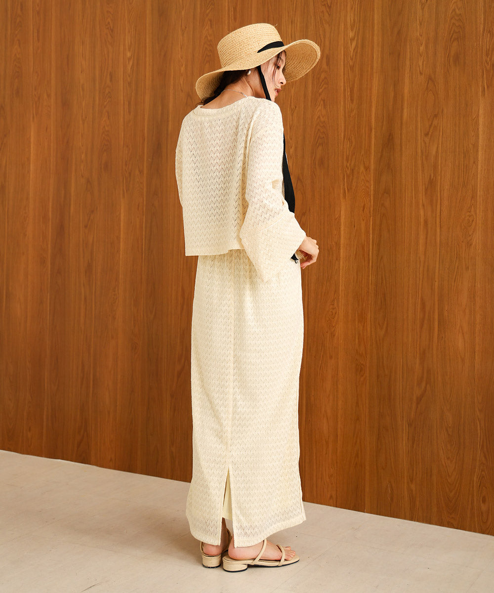 EMBROIDERY LACE CAFTAN BLOUSE