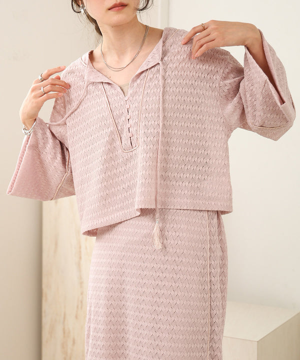 EMBROIDERY LACE CAFTAN BLOUSE