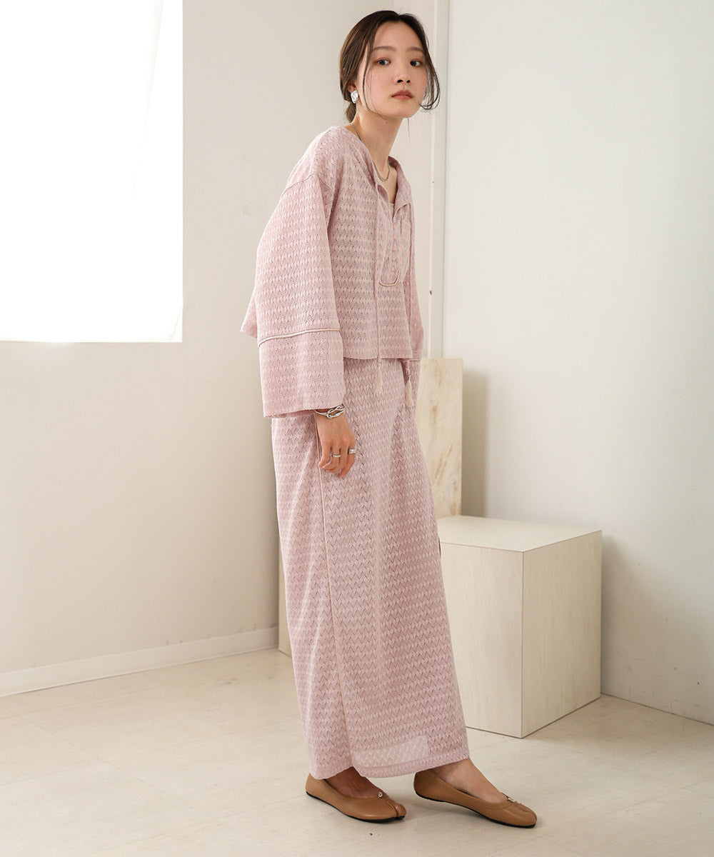 EMBROIDERY LACE CAFTAN BLOUSE