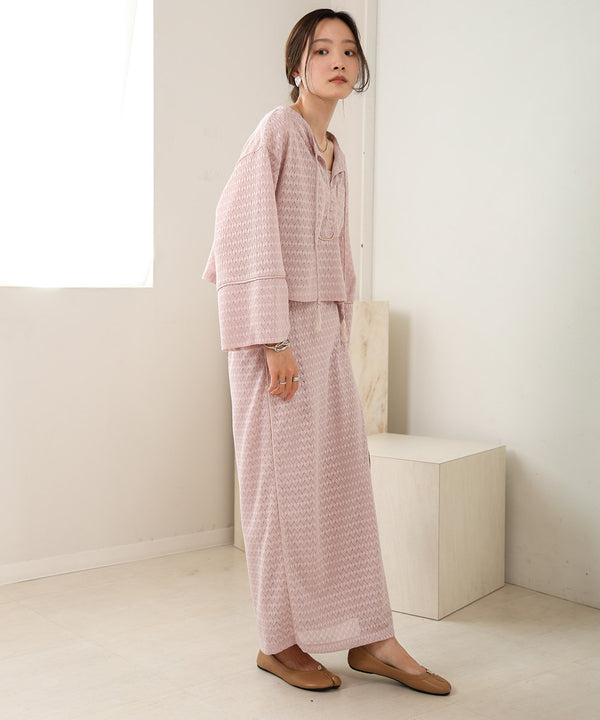 EMBROIDERY LACE CAFTAN BLOUSE