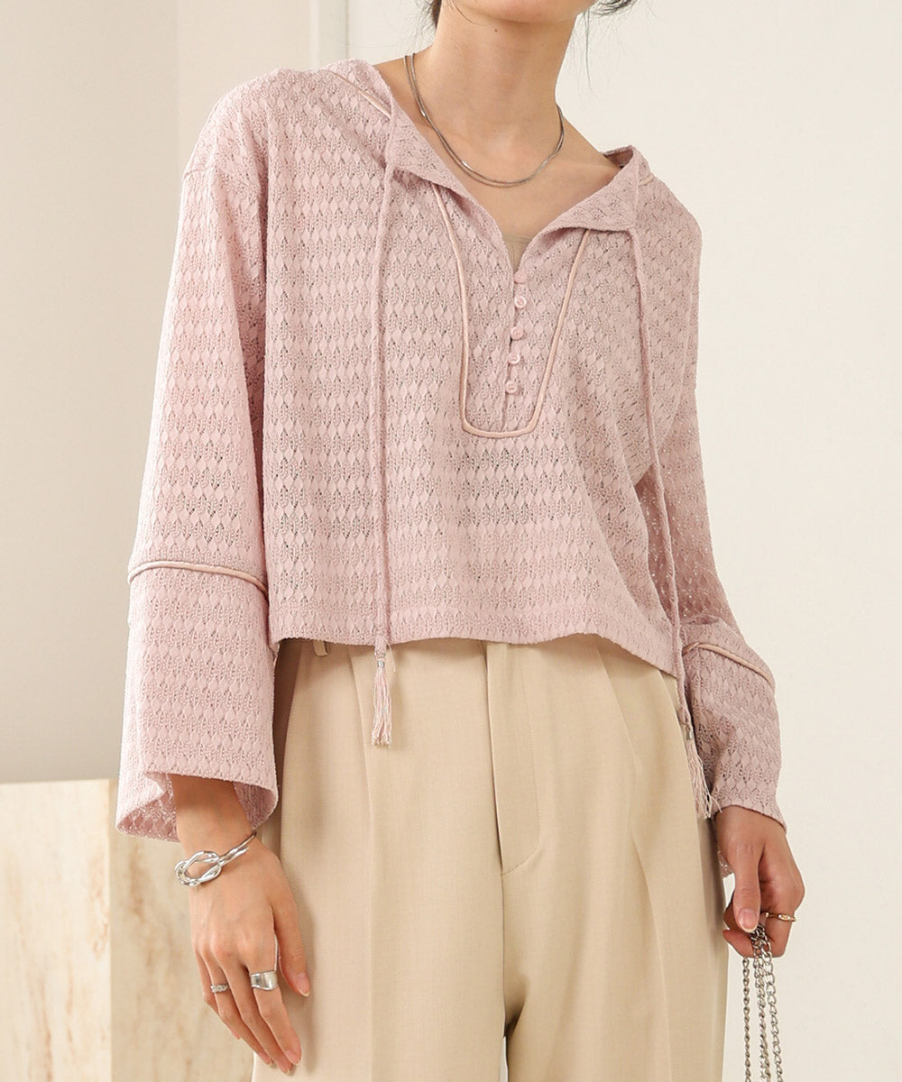 EMBROIDERY LACE CAFTAN BLOUSE