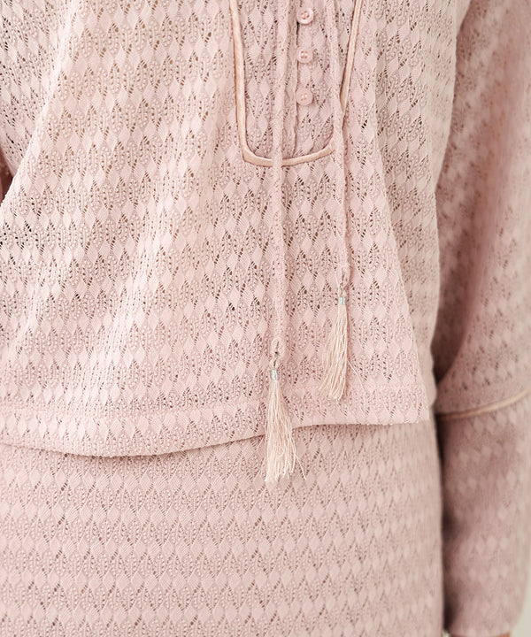 EMBROIDERY LACE CAFTAN BLOUSE