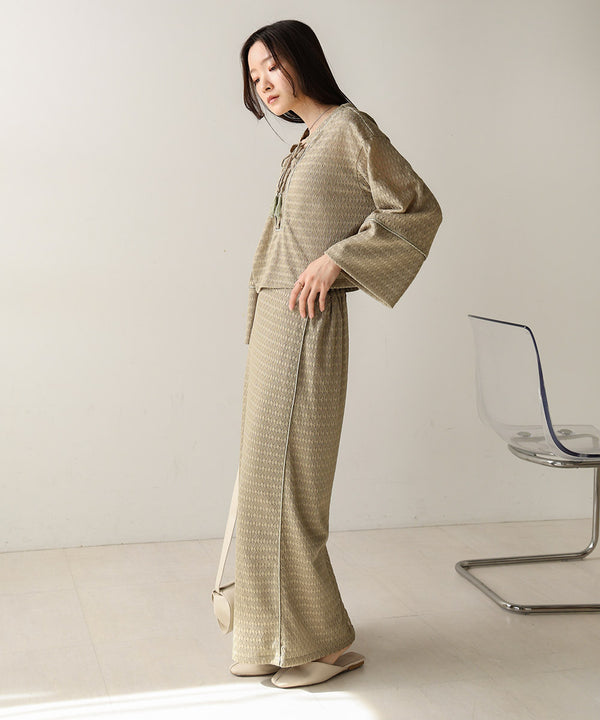 EMBROIDERY LACE CAFTAN BLOUSE