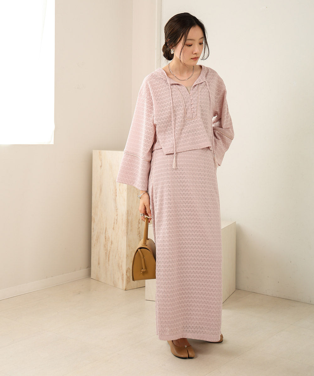 EMBROIDERY LACE CAFTAN BLOUSE