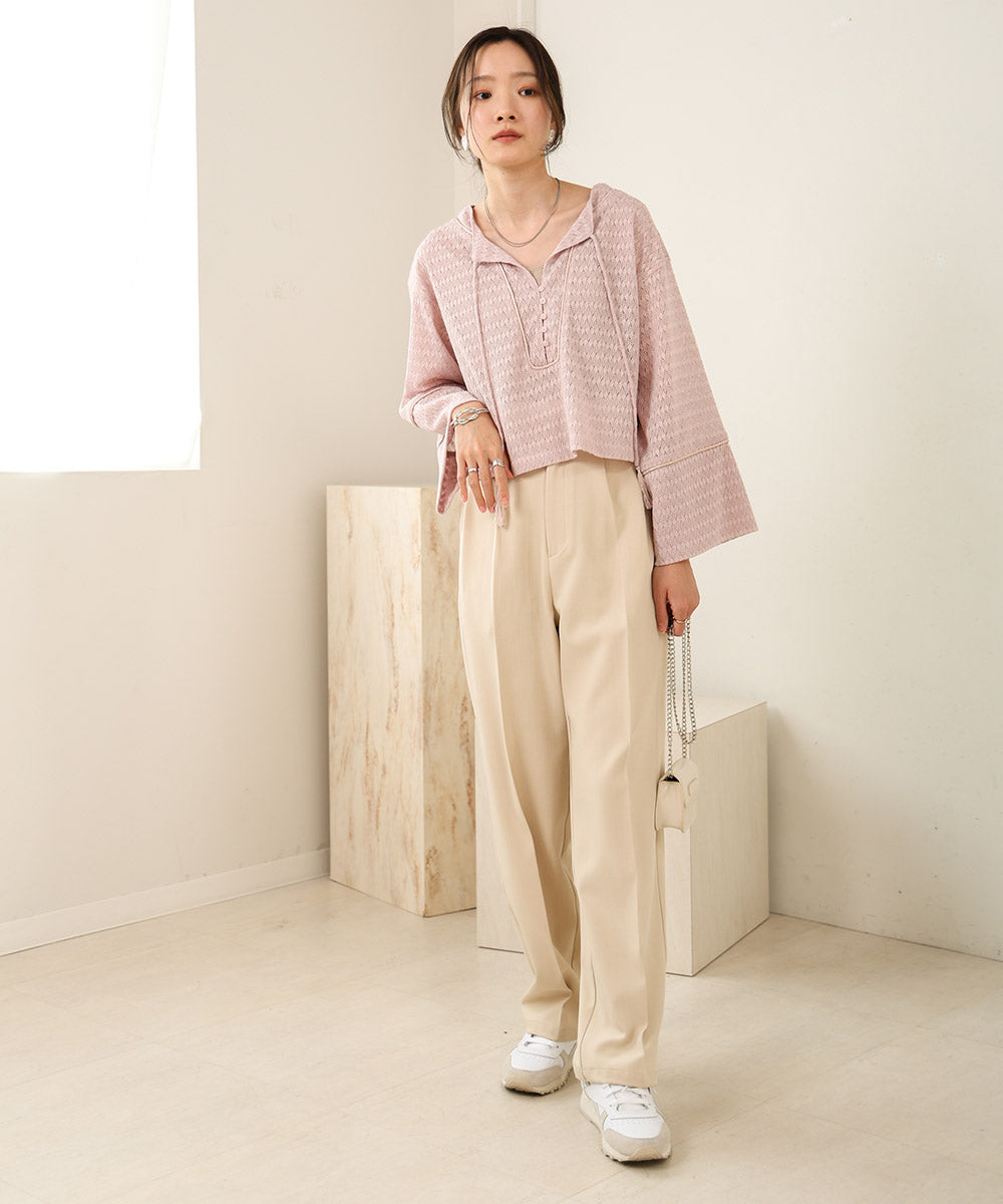 EMBROIDERY LACE CAFTAN BLOUSE