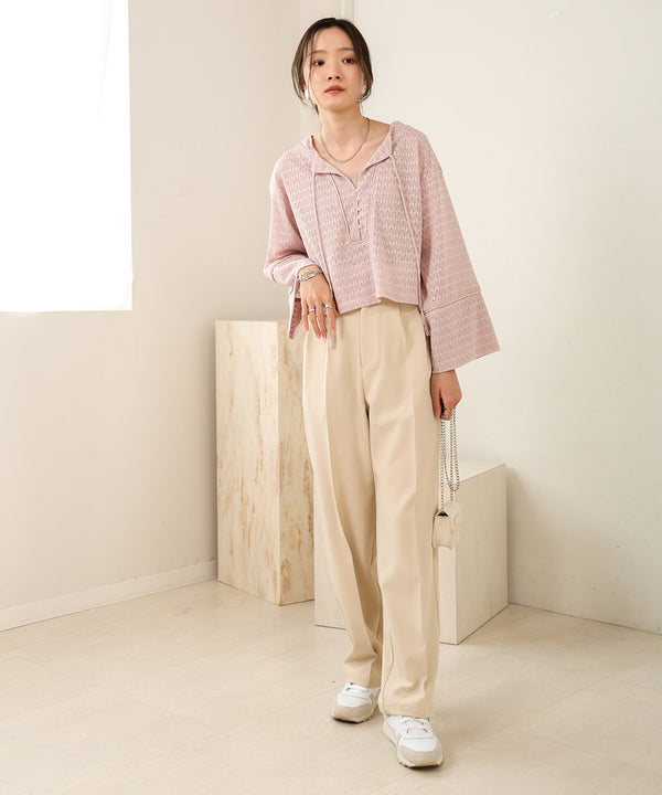 EMBROIDERY LACE CAFTAN BLOUSE